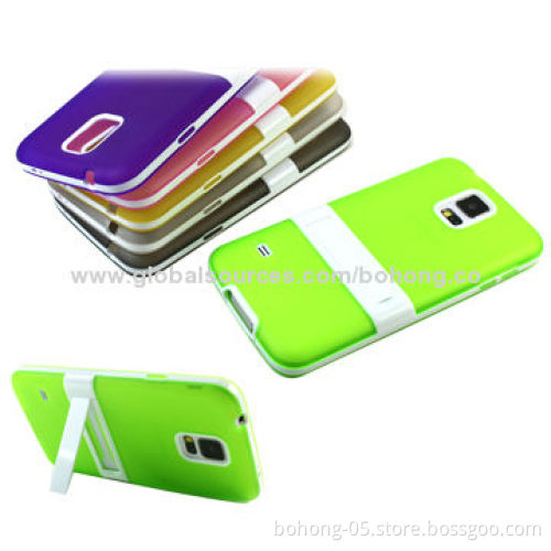 Matte TPU + PC Holder 3-in-1 Cases for Samsung S5, Different Colors Available